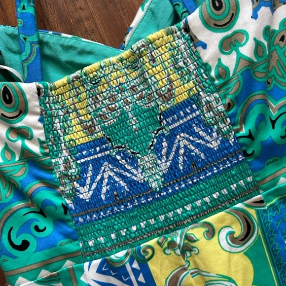 Multicolored Paisley Print Mini Dress Women’s Size Medium Hale Bob - Picture 13 of 14